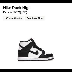 Nike dunk high 2.5Y PANDA